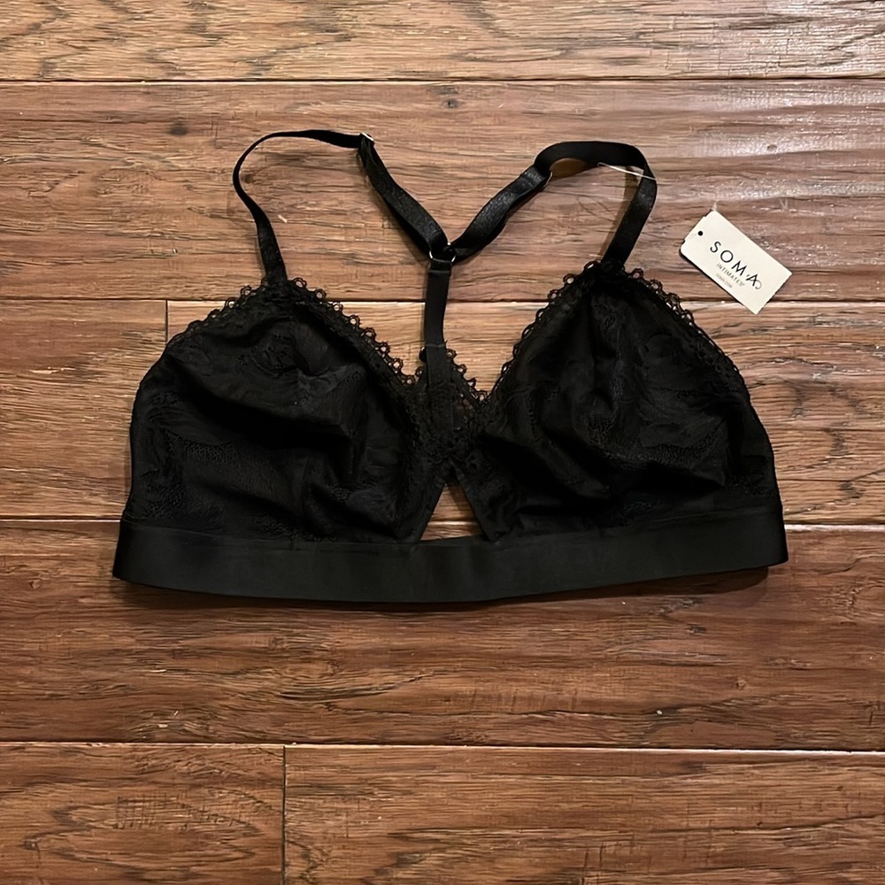Soma Triangle Bralette in Black Size L